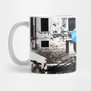 Blue Umbrella in Venice Mug